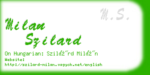 milan szilard business card